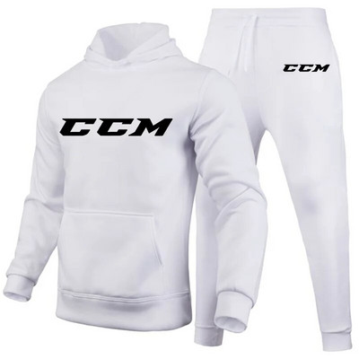 Ανδρικές φόρμες CCM Casual 2 τεμαχίων Φούτερ με κουκούλα+φούτερ CCM print Sportswear Ανδρικά ρούχα Jogger Sport Suit
