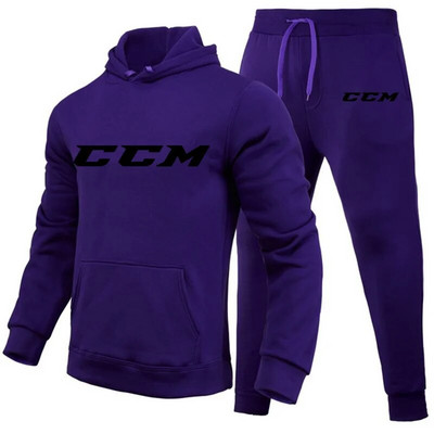 Ανδρικές φόρμες CCM Casual 2 τεμαχίων Φούτερ με κουκούλα+φούτερ CCM print Sportswear Ανδρικά ρούχα Jogger Sport Suit