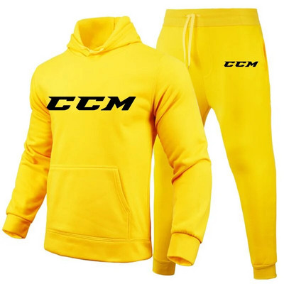 Ανδρικές φόρμες CCM Casual 2 τεμαχίων Φούτερ με κουκούλα+φούτερ CCM print Sportswear Ανδρικά ρούχα Jogger Sport Suit
