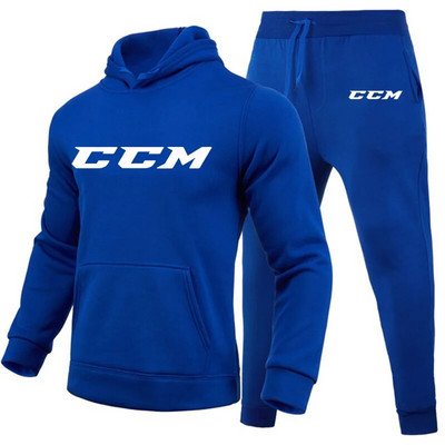 Ανδρικές φόρμες CCM Casual 2 τεμαχίων Φούτερ με κουκούλα+φούτερ CCM print Sportswear Ανδρικά ρούχα Jogger Sport Suit