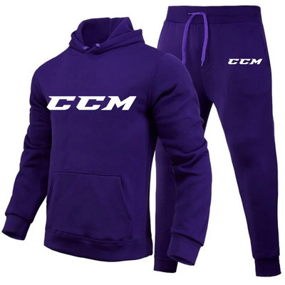 Ανδρικές φόρμες CCM Casual 2 τεμαχίων Φούτερ με κουκούλα+φούτερ CCM print Sportswear Ανδρικά ρούχα Jogger Sport Suit