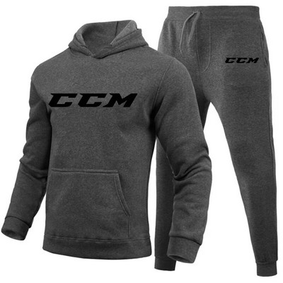 Ανδρικές φόρμες CCM Casual 2 τεμαχίων Φούτερ με κουκούλα+φούτερ CCM print Sportswear Ανδρικά ρούχα Jogger Sport Suit