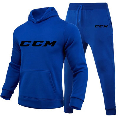 Ανδρικές φόρμες CCM Casual 2 τεμαχίων Φούτερ με κουκούλα+φούτερ CCM print Sportswear Ανδρικά ρούχα Jogger Sport Suit