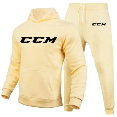 Ανδρικές φόρμες CCM Casual 2 τεμαχίων Φούτερ με κουκούλα+φούτερ CCM print Sportswear Ανδρικά ρούχα Jogger Sport Suit
