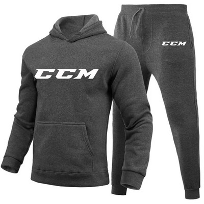 Ανδρικές φόρμες CCM Casual 2 τεμαχίων Φούτερ με κουκούλα+φούτερ CCM print Sportswear Ανδρικά ρούχα Jogger Sport Suit
