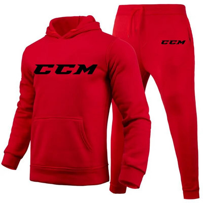 Ανδρικές φόρμες CCM Casual 2 τεμαχίων Φούτερ με κουκούλα+φούτερ CCM print Sportswear Ανδρικά ρούχα Jogger Sport Suit
