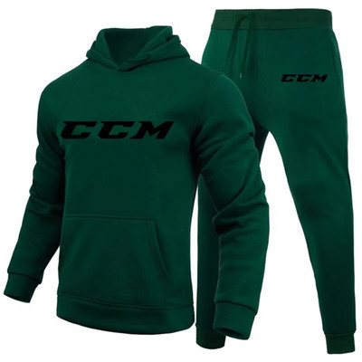 Ανδρικές φόρμες CCM Casual 2 τεμαχίων Φούτερ με κουκούλα+φούτερ CCM print Sportswear Ανδρικά ρούχα Jogger Sport Suit