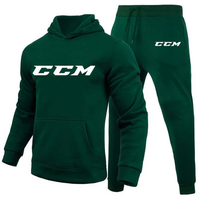 Ανδρικές φόρμες CCM Casual 2 τεμαχίων Φούτερ με κουκούλα+φούτερ CCM print Sportswear Ανδρικά ρούχα Jogger Sport Suit