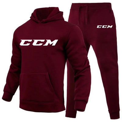 Ανδρικές φόρμες CCM Casual 2 τεμαχίων Φούτερ με κουκούλα+φούτερ CCM print Sportswear Ανδρικά ρούχα Jogger Sport Suit
