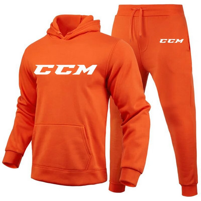 Ανδρικές φόρμες CCM Casual 2 τεμαχίων Φούτερ με κουκούλα+φούτερ CCM print Sportswear Ανδρικά ρούχα Jogger Sport Suit