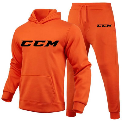 Ανδρικές φόρμες CCM Casual 2 τεμαχίων Φούτερ με κουκούλα+φούτερ CCM print Sportswear Ανδρικά ρούχα Jogger Sport Suit