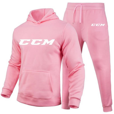 Ανδρικές φόρμες CCM Casual 2 τεμαχίων Φούτερ με κουκούλα+φούτερ CCM print Sportswear Ανδρικά ρούχα Jogger Sport Suit