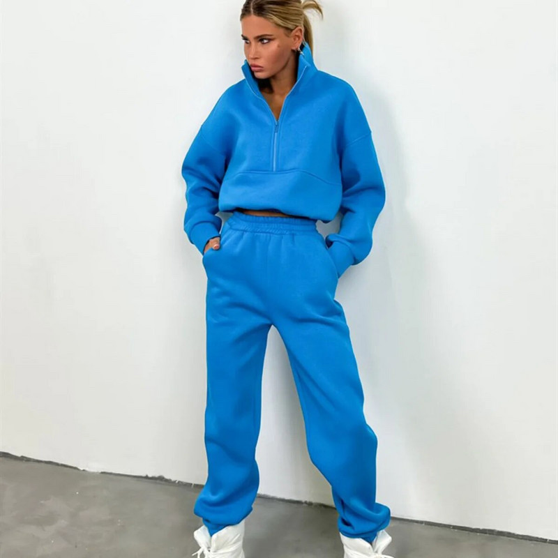 Комплекти от 2 части Анцуг Суичър с качулка + Панталони с шнурове Дамски спортни суичъри Спортно облекло за бягане Дамски костюм Есен Зима