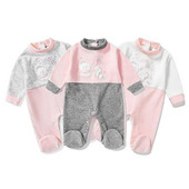 Νεογέννητα Βρεφικά Ρούχα Σειρά Sweet Strawberry Cotton Babi`s Romper Footies Ολόσωμη στολή για κοριτσάκι 0-12 εκ.