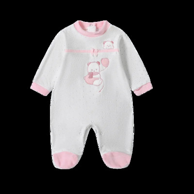 Νεογέννητα Βρεφικά Ρούχα Σειρά Sweet Strawberry Cotton Babi`s Romper Footies Ολόσωμη στολή για κοριτσάκι 0-12 εκ.