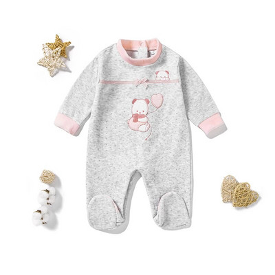 Νεογέννητα Βρεφικά Ρούχα Σειρά Sweet Strawberry Cotton Babi`s Romper Footies Ολόσωμη στολή για κοριτσάκι 0-12 εκ.