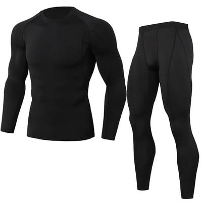 Muške crne MMA BJJ Rashgaurd Anti UV Quickly Dye Muškarci Gym Yoga Training Sportsuit Compression Base Layer Majice i tajice