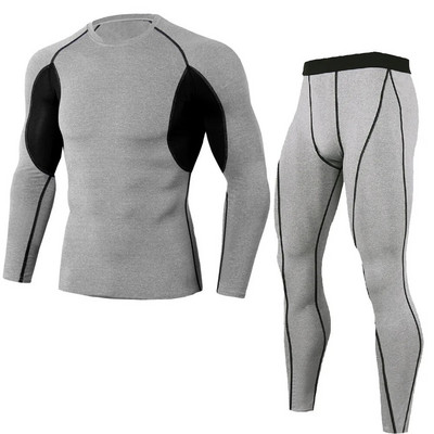 Ανδρικά Μαύρα MMA BJJ Rashgaurd Anti UV Quickly Dye Men Gym Yoga Trainning Αθλητική φόρμα συμπίεσης Βάσης μπλουζάκια και κολάν