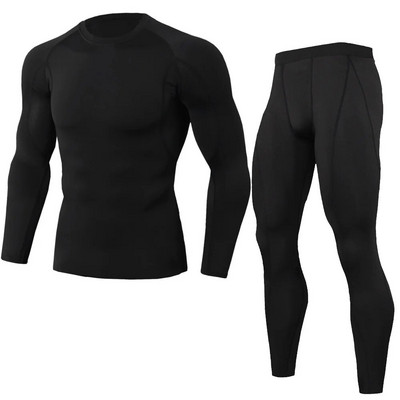 Ανδρικά Μαύρα MMA BJJ Rashgaurd Anti UV Quickly Dye Men Gym Yoga Trainning Αθλητική φόρμα συμπίεσης Βάσης μπλουζάκια και κολάν