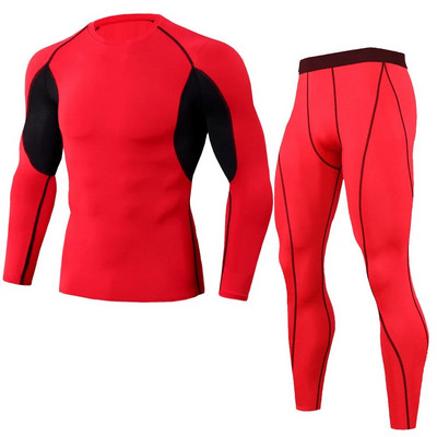 Ανδρικά Μαύρα MMA BJJ Rashgaurd Anti UV Quickly Dye Men Gym Yoga Trainning Αθλητική φόρμα συμπίεσης Βάσης μπλουζάκια και κολάν