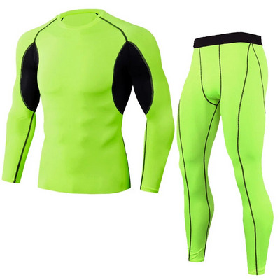 Ανδρικά Μαύρα MMA BJJ Rashgaurd Anti UV Quickly Dye Men Gym Yoga Trainning Αθλητική φόρμα συμπίεσης Βάσης μπλουζάκια και κολάν