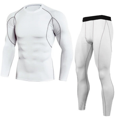 Ανδρικά Μαύρα MMA BJJ Rashgaurd Anti UV Quickly Dye Men Gym Yoga Trainning Αθλητική φόρμα συμπίεσης Βάσης μπλουζάκια και κολάν