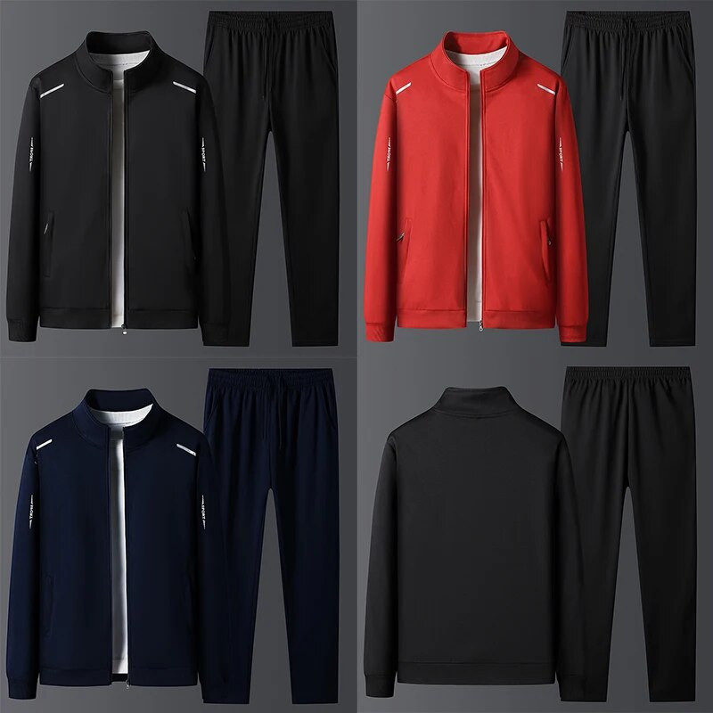 tavaszi ősz férfi alkalmi sport kocogó öltönyök tréningruha szettek Férfi fitnesz öltönyök sportruházat melegítőnadrág kabát + nadrág szettek Férfi 5XL