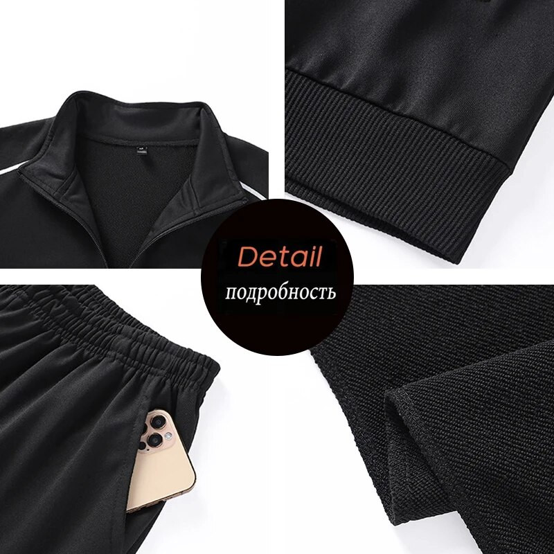 tavaszi ősz férfi alkalmi sport kocogó öltönyök tréningruha szettek Férfi fitnesz öltönyök sportruházat melegítőnadrág kabát + nadrág szettek Férfi 5XL