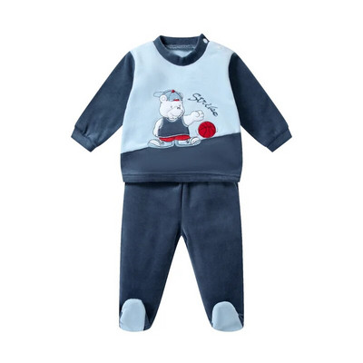 Νεογέννητα Βρεφικά Ρούχα Σετ Babi`s Babysuits Πουλόβερ και παντελόνι από καθαρό βαμβάκι Αντίθεση Χρώμα Baby`s Romper 0-12M Κουμπιά γιακά