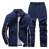 Férfi tréningruha új tavaszi őszi sportruházat szett Sport ruha alkalmi melegítő kabát+nadrág Férfi futóruha Ázsiai méret L-5XL