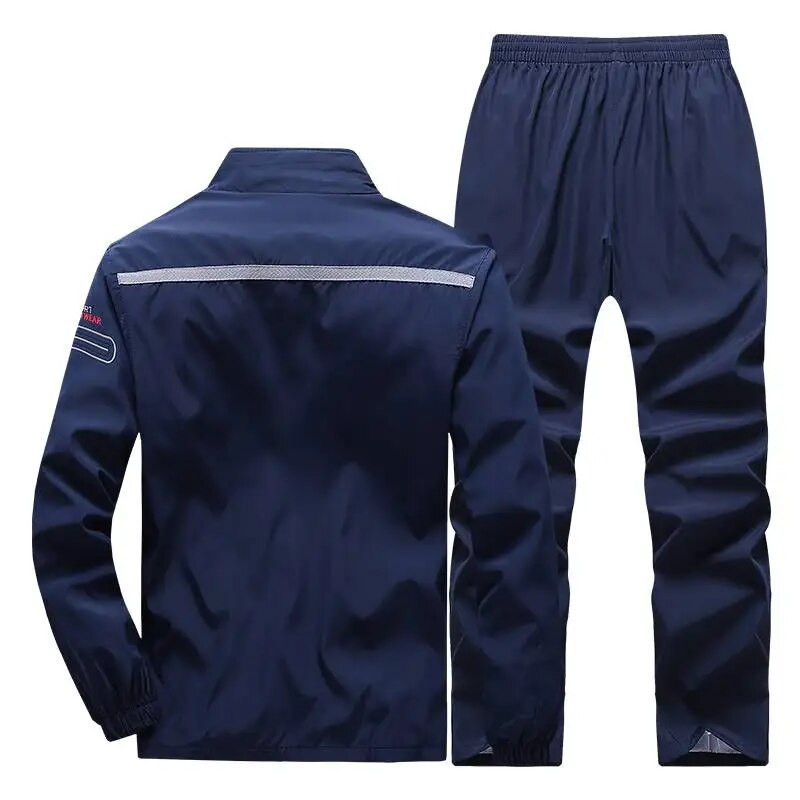 Férfi tréningruha új tavaszi őszi sportruházat szett Sport ruha alkalmi melegítő kabát+nadrág Férfi futóruha Ázsiai méret L-5XL