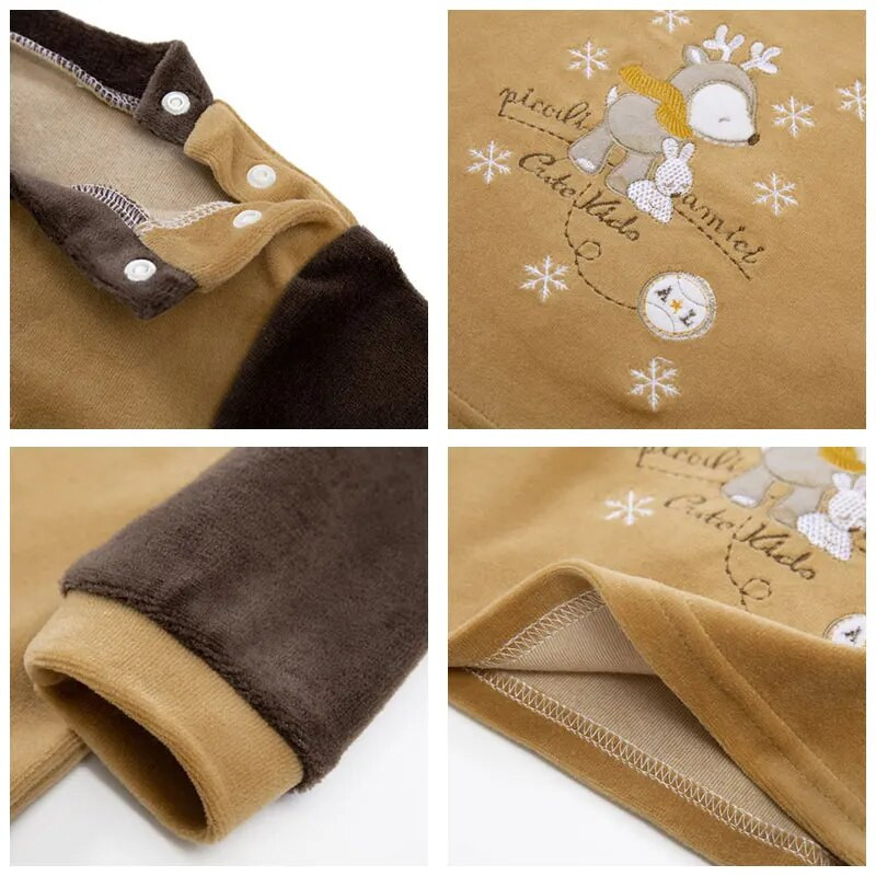 Újszülött ruhák Babi szettek Babaruhák Pulóver és Nadrág Tiszta Pamut Kontraszt Szín Gallér Gombok Baba szőnyeg 0-12M