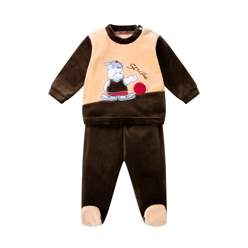 Újszülött ruhák Babi szettek Babaruhák Pulóver és Nadrág Tiszta Pamut Kontraszt Szín Gallér Gombok Baba szőnyeg 0-12M