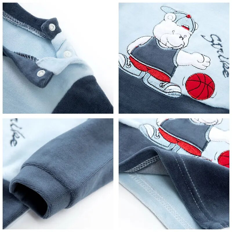 Újszülött ruhák Babi szettek Babaruhák Pulóver és Nadrág Tiszta Pamut Kontraszt Szín Gallér Gombok Baba szőnyeg 0-12M