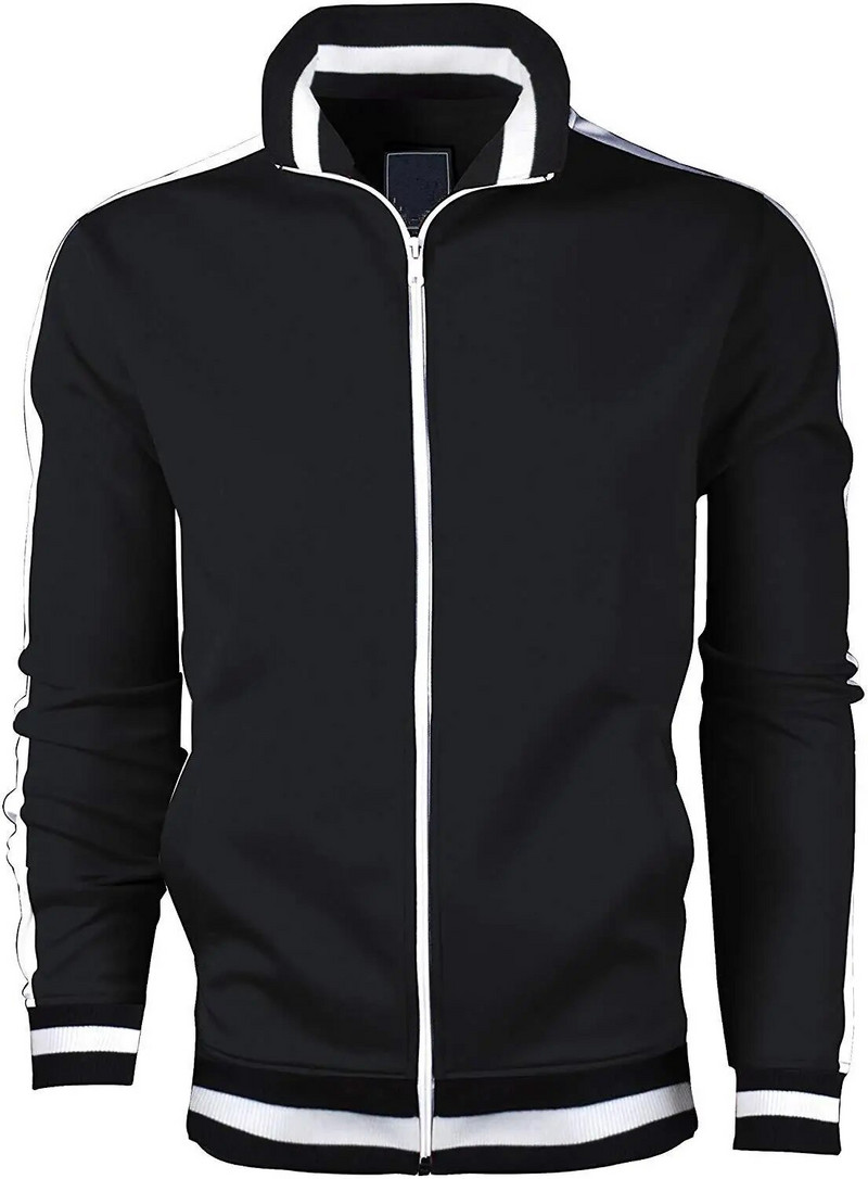 Férfi szettek kétrészes alkalmi pulóverek cipzáras férfi tréningruha Állvány gallér kabát+nadrágok sportruha őszi téli szett