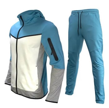 2023 Нова марка Мъжки спортен костюм Tech Fleece Hoodie Памучно разтегливо облекло за тренировки Добро качество Палто Спортни панталони Спортен комплект Облекло