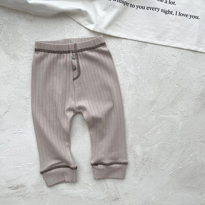 Autumn Ins Boy Infant Big Pit Ριγέ Κολάν Κοριτσάκι Baby Ribbed Solid Simple Casual Παντελόνι Νεογέννητο Μόδα Παντελόνι Παιδικά Ρούχα