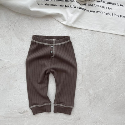 Autumn Ins Boy Infant Big Pit Ριγέ Κολάν Κοριτσάκι Baby Ribbed Solid Simple Casual Παντελόνι Νεογέννητο Μόδα Παντελόνι Παιδικά Ρούχα