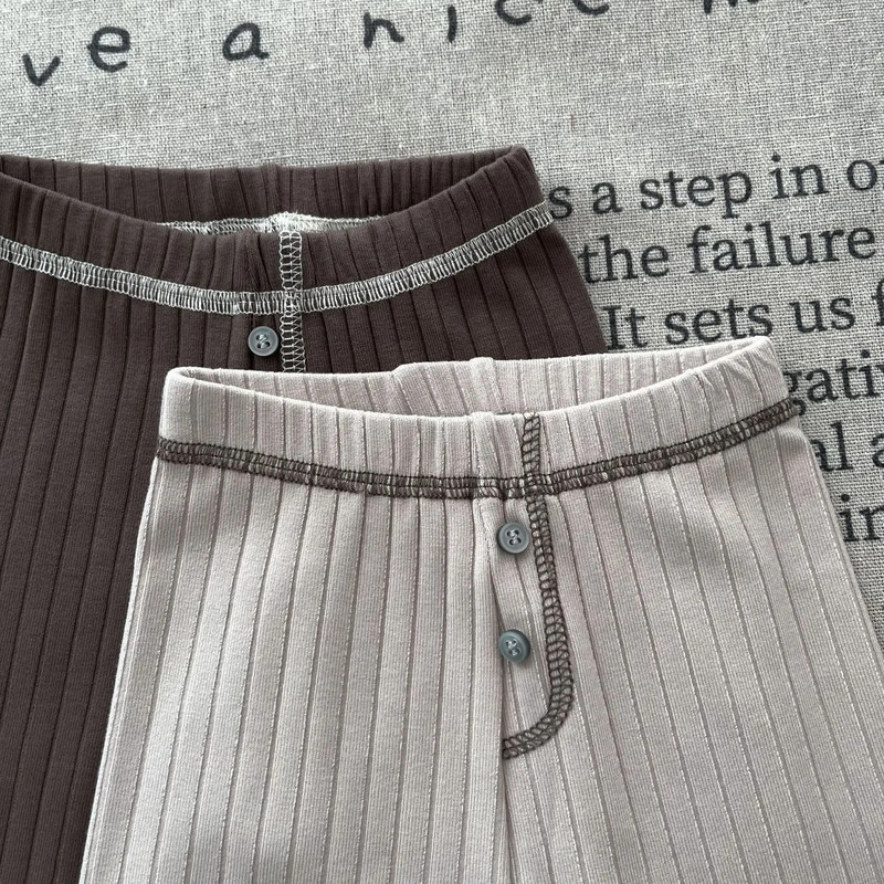 Autumn Ins Fiú csecsemő nagy gödör csíkos leggings lány baba bordás tömör Egyszerű alkalmi nadrág Újszülött divat nadrág gyerekruha