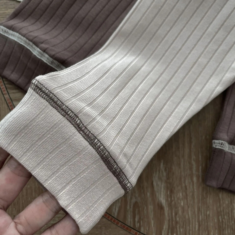 Autumn Ins Fiú csecsemő nagy gödör csíkos leggings lány baba bordás tömör Egyszerű alkalmi nadrág Újszülött divat nadrág gyerekruha