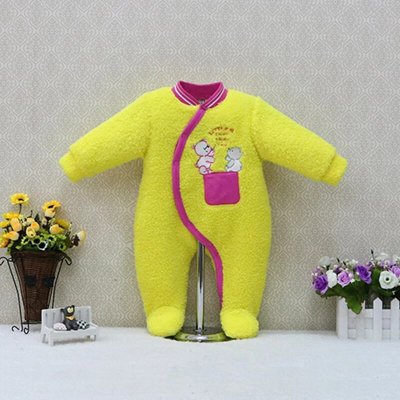 Kisfiúk és lányok korall gyapjú bodyk rózsaszín sárga és kék gyerekruhák