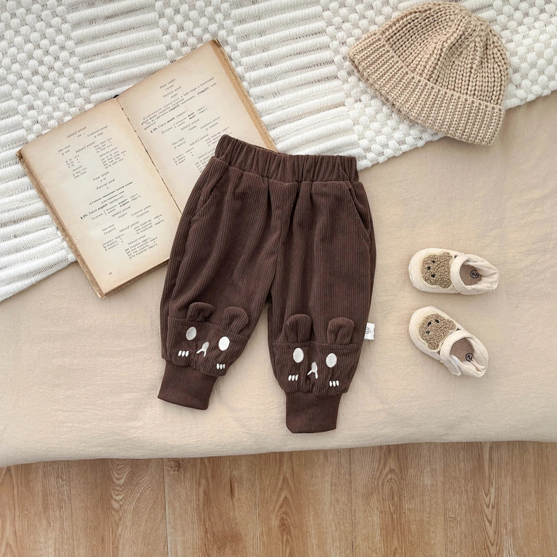 Őszi téli gyerekek rajzfilm plusz bársonyos vastag hárem nadrág gyerek fiú retro polár meleg alkalmi nadrág lány baba divat nadrág