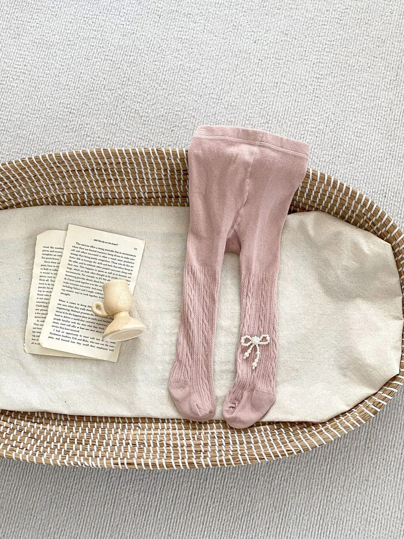 Őszi kisgyermek lány tömör harisnyanadrág baba divat masni leggings csecsemő alkalmi nadrágok gyerekeknek csavart harisnyák nadrágok gyerekruhák