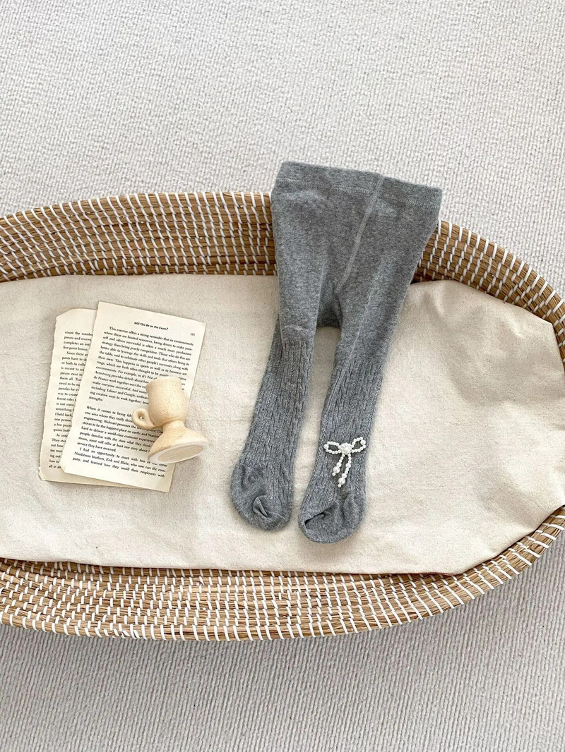 Őszi kisgyermek lány tömör harisnyanadrág baba divat masni leggings csecsemő alkalmi nadrágok gyerekeknek csavart harisnyák nadrágok gyerekruhák