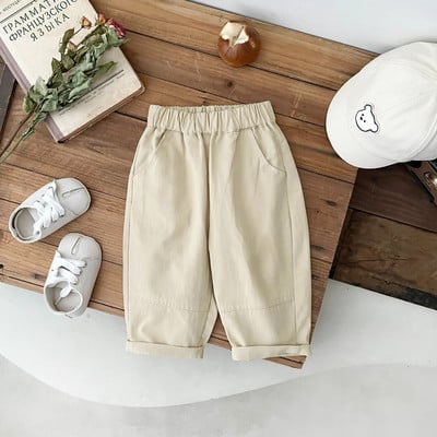 Tavaszi őszi új baba divat tömör széles szárú nadrág lány csecsemő bő alkalmi nadrág fiú gyerekek zsebek nadrág újszülött ruhák