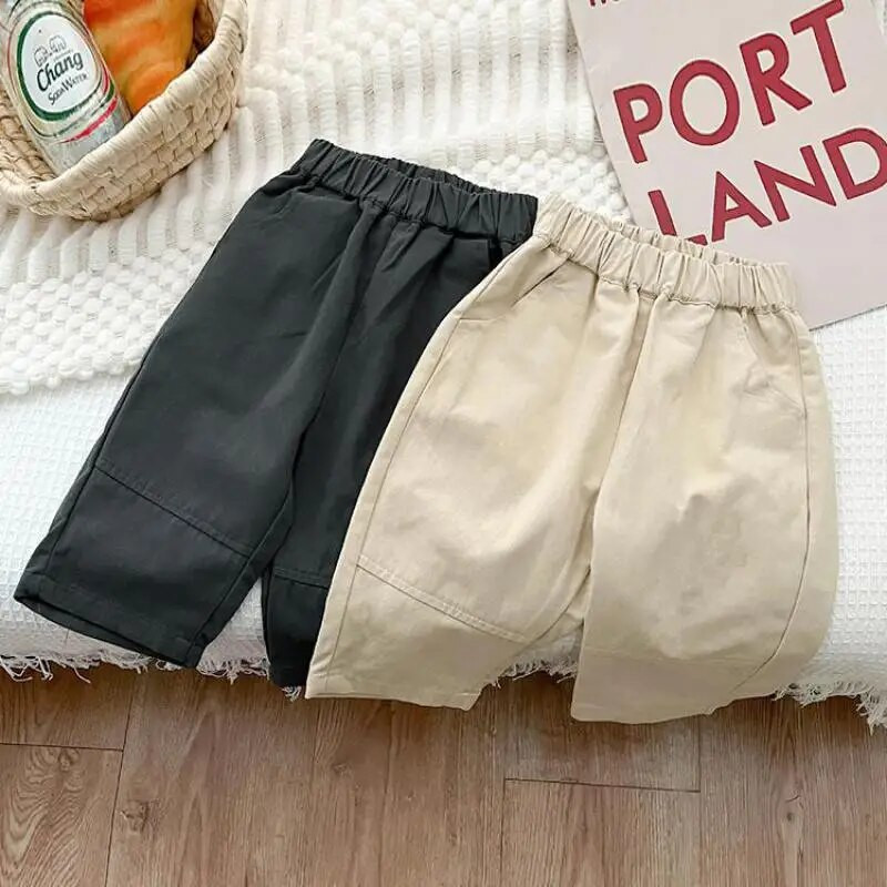 Tavaszi őszi új baba divat tömör széles szárú nadrág lány csecsemő bő alkalmi nadrág fiú gyerekek zsebek nadrág újszülött ruhák