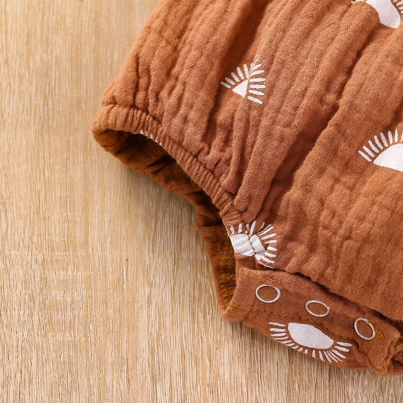 Νεογέννητα Αγόρια Κορίτσια Rompers Sun Print Βαμβακερά Λινά Playsuits Ζαρτιέρες Ολόσωμες φόρμες Ολόσωμες στολές Παιδικά καλοκαιρινά ρούχα