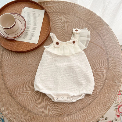 Újszülött Nyári Nyári Nyári Nyaraló Játszóruhák Hétköznapi virágos ujjatlan csecsemő lányok Body Jumpsuit ruházat