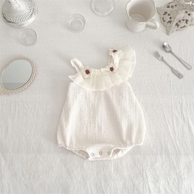 Újszülött Nyári Nyári Nyári Nyaraló Játszóruhák Hétköznapi virágos ujjatlan csecsemő lányok Body Jumpsuit ruházat