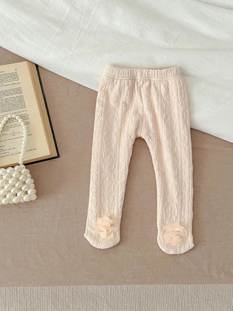 Φθινοπωρινό χειμωνιάτικο κορίτσι Βρεφικό Fleece Ζεστό καλσόν Νεογέννητο λουλούδι μασίφ κολάν μωρό βαμβακερό παντελόνι Casuak Παιδικό παντελόνι μόδας